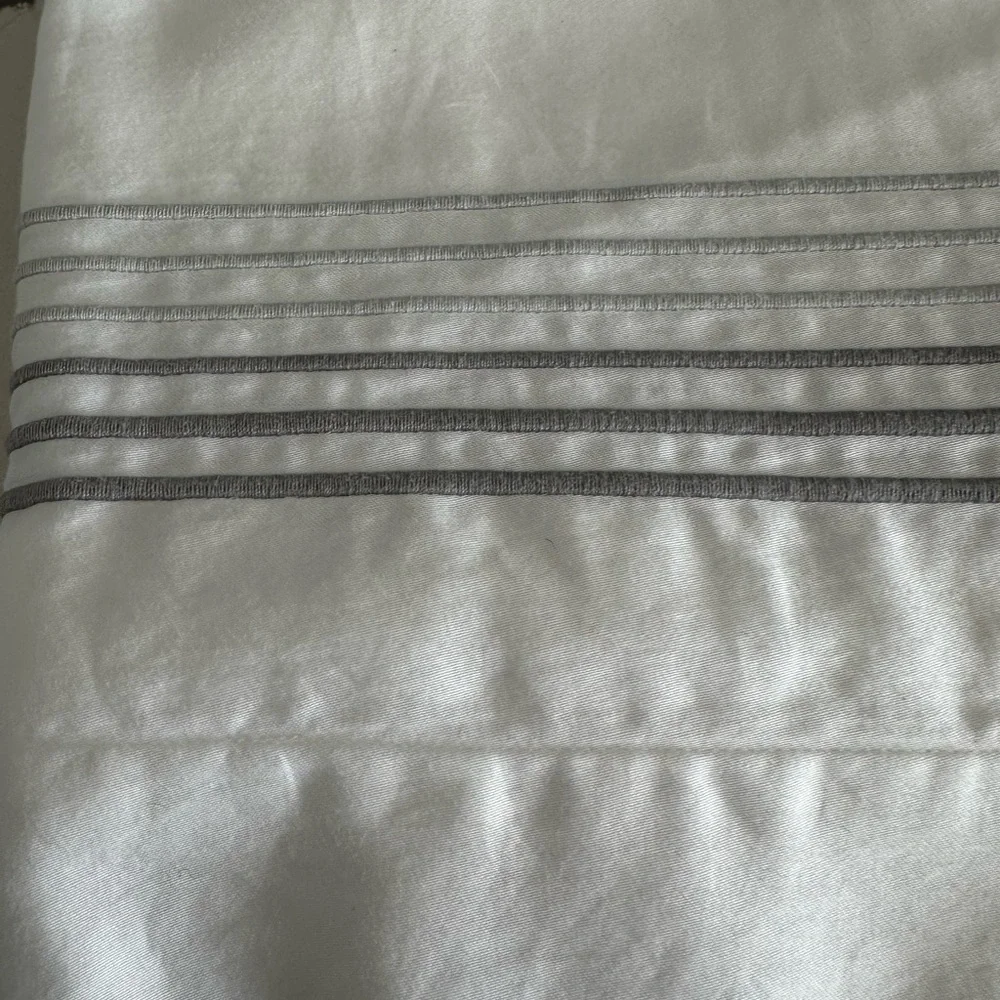 DEA made in Italy boudoir pillow Sham white embroidered gray